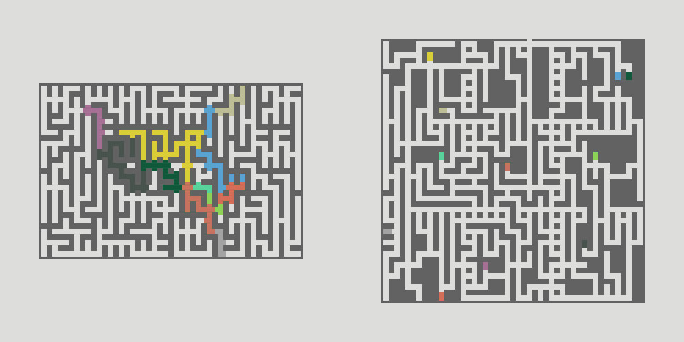 Old maze vs new maze Old maze vs new maze